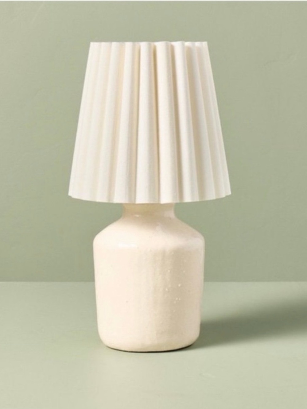 Hearth & Hand 13.5" Rustic
Ceramic Mini Lamp Pleated Shade Cream